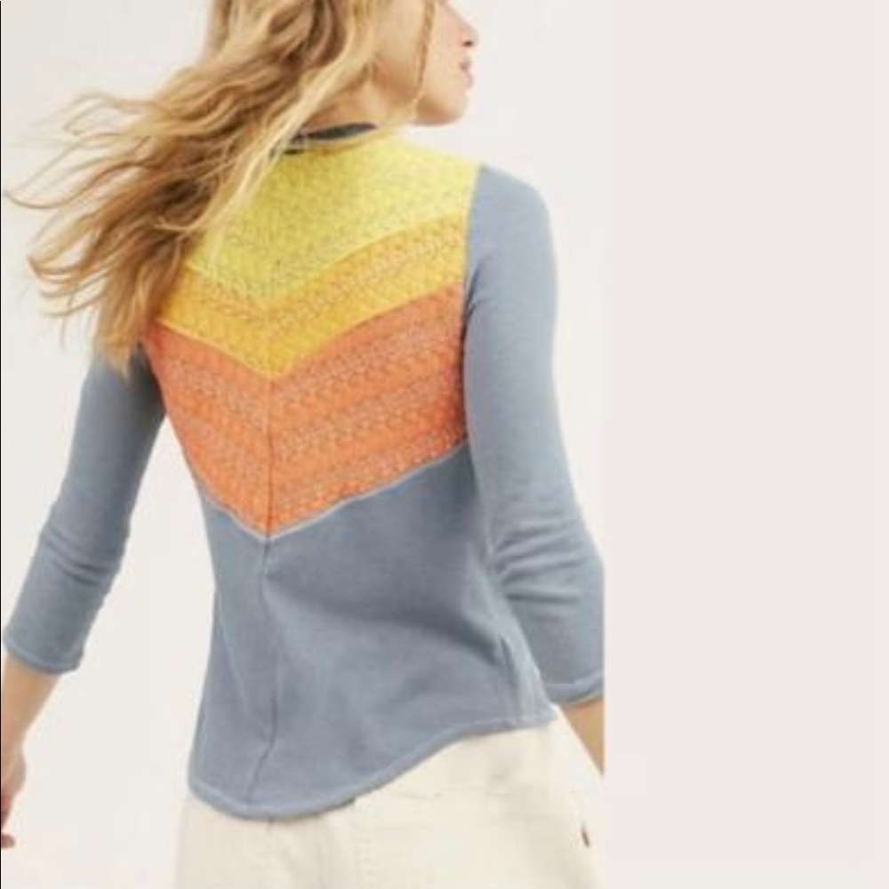 Free People || Rainbow Crochet Top